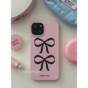 Ốp Lưng Phong Cách Hàn Quốc ins Pink Girl Bow Ribbon